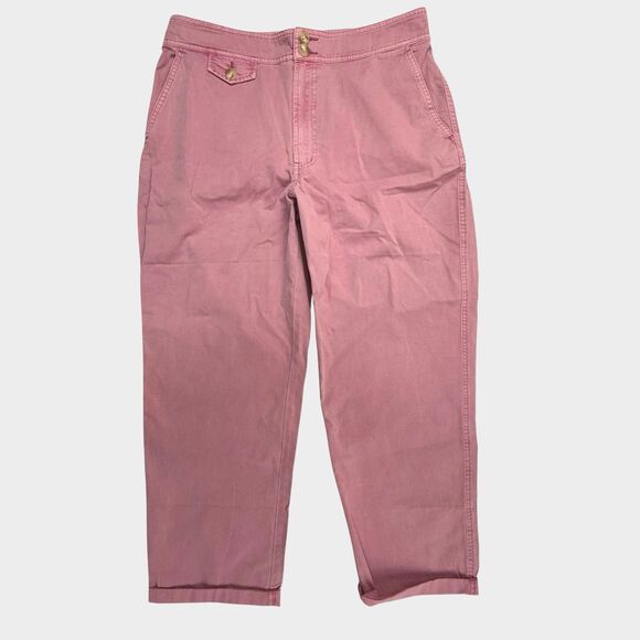 Sundance Mineral Wash Straight Leg Lightweight Chino Pants Women 12 Rose Pink - Picture 2 of 15